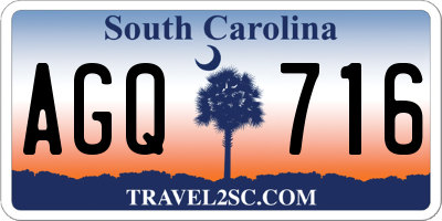 SC license plate AGQ716