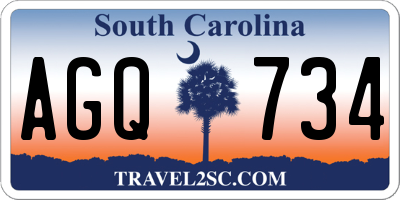 SC license plate AGQ734