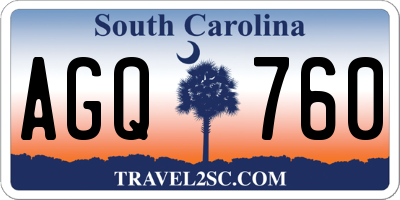 SC license plate AGQ760
