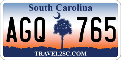 SC license plate AGQ765
