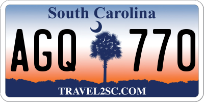 SC license plate AGQ770