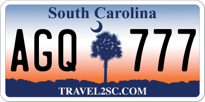 SC license plate AGQ777
