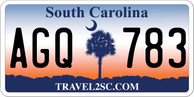 SC license plate AGQ783