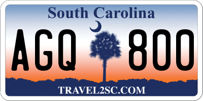 SC license plate AGQ800