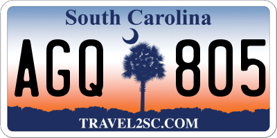 SC license plate AGQ805