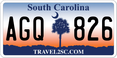 SC license plate AGQ826