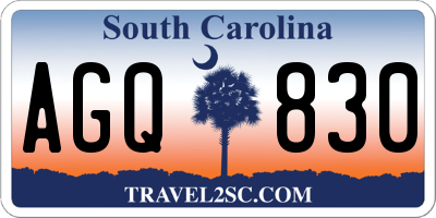 SC license plate AGQ830