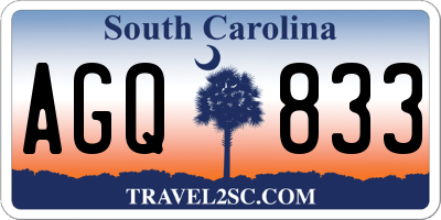 SC license plate AGQ833
