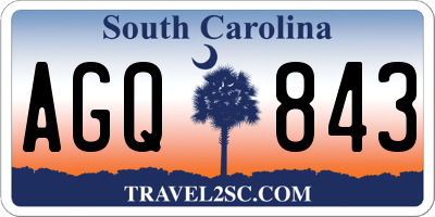SC license plate AGQ843