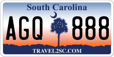 SC license plate AGQ888
