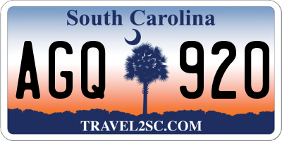 SC license plate AGQ920