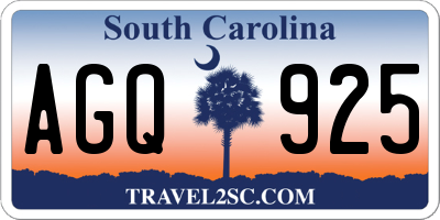 SC license plate AGQ925