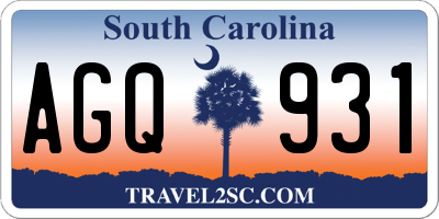 SC license plate AGQ931