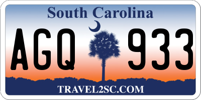 SC license plate AGQ933