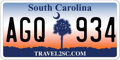 SC license plate AGQ934