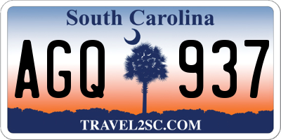 SC license plate AGQ937