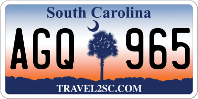 SC license plate AGQ965