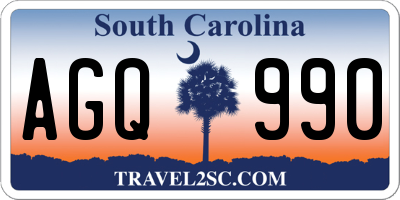 SC license plate AGQ990