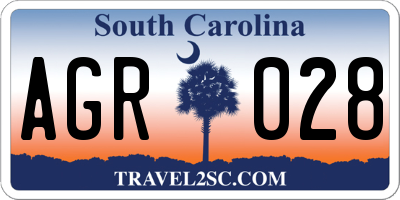 SC license plate AGR028