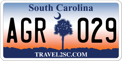 SC license plate AGR029