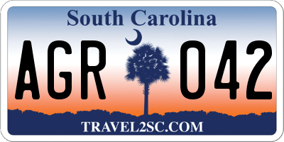 SC license plate AGR042