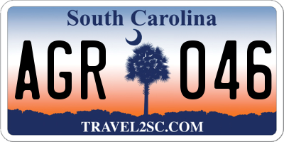 SC license plate AGR046