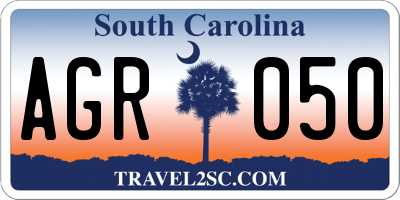 SC license plate AGR050