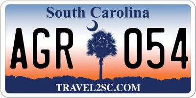 SC license plate AGR054