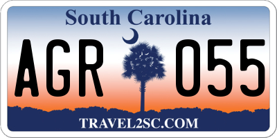 SC license plate AGR055