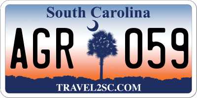 SC license plate AGR059
