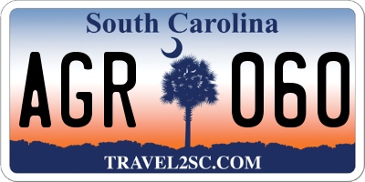 SC license plate AGR060