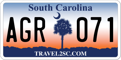 SC license plate AGR071