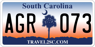 SC license plate AGR073
