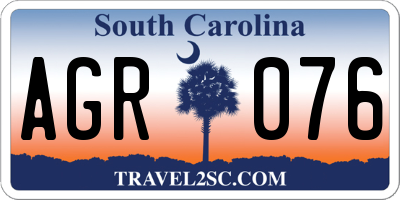 SC license plate AGR076