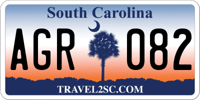 SC license plate AGR082