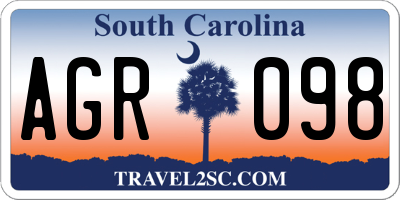 SC license plate AGR098