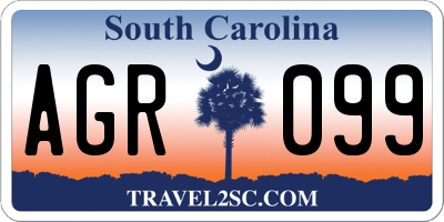 SC license plate AGR099