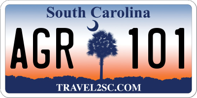 SC license plate AGR101