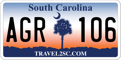 SC license plate AGR106