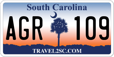SC license plate AGR109
