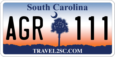 SC license plate AGR111
