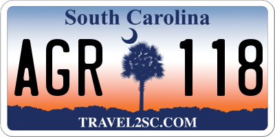 SC license plate AGR118