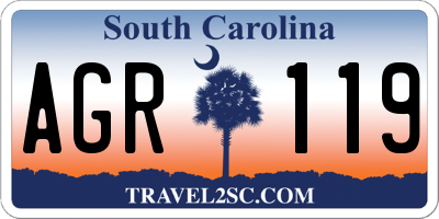 SC license plate AGR119