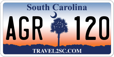 SC license plate AGR120