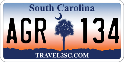 SC license plate AGR134