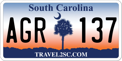 SC license plate AGR137