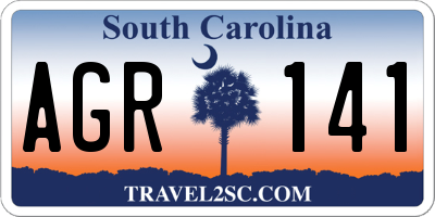 SC license plate AGR141