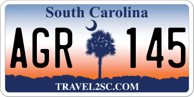 SC license plate AGR145