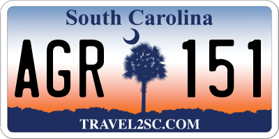 SC license plate AGR151