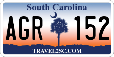 SC license plate AGR152